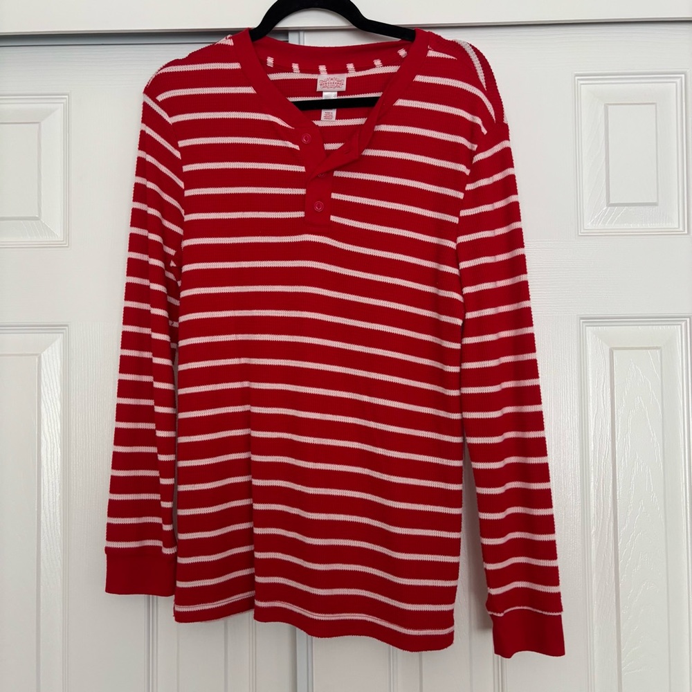 Wondershop Red and White Striped Sleepwear Top